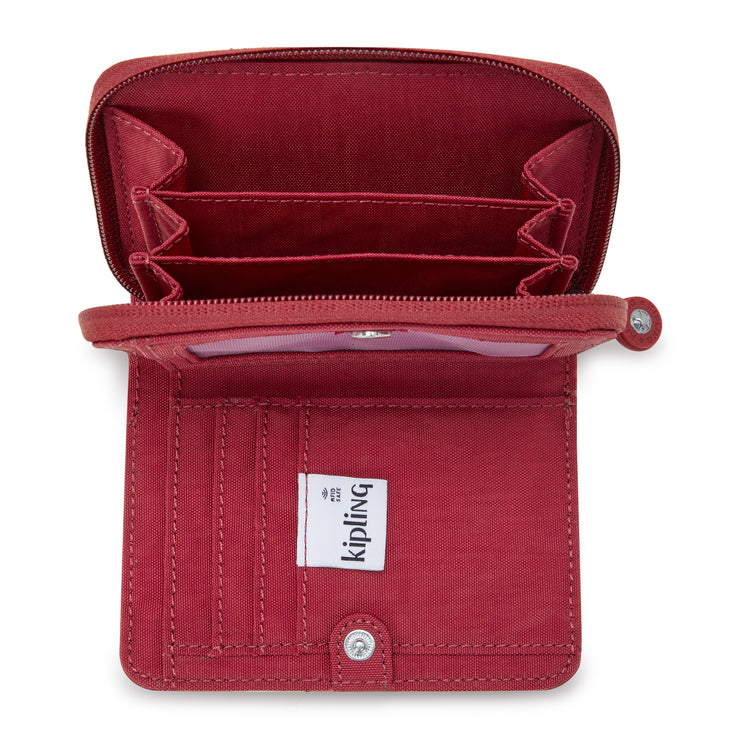 محفظة KIPLING متوسطة الحجم أنثوية حمراء غير تقليدية حب المال I3738-4SS