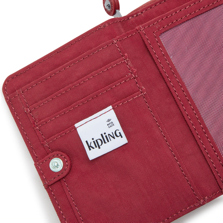 محفظة KIPLING متوسطة الحجم أنثوية حمراء غير تقليدية حب المال I3738-4SS