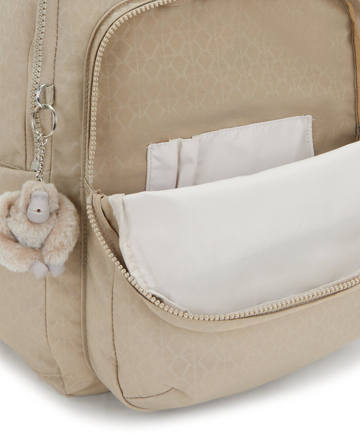 حقيبة ظهر كبيرة من KIPLING حقيبة ظهر أنثوية كبيرة منقوشة باللون البيج سيول I4034-96A