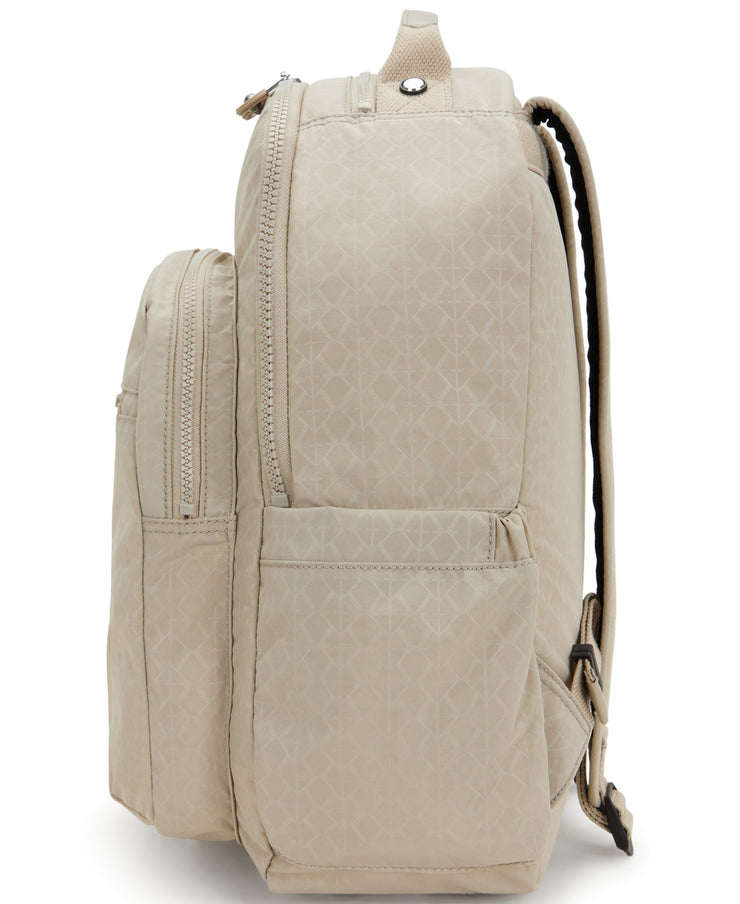 حقيبة ظهر كبيرة من KIPLING حقيبة ظهر أنثوية كبيرة منقوشة باللون البيج سيول I4034-96A