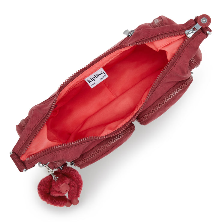 حقيبة كروس صغيرة للإناث من KIPLING حقيبة كروس بودي صغيرة أنثوية حمراء غير تقليدية Rikka S I4333-4SS