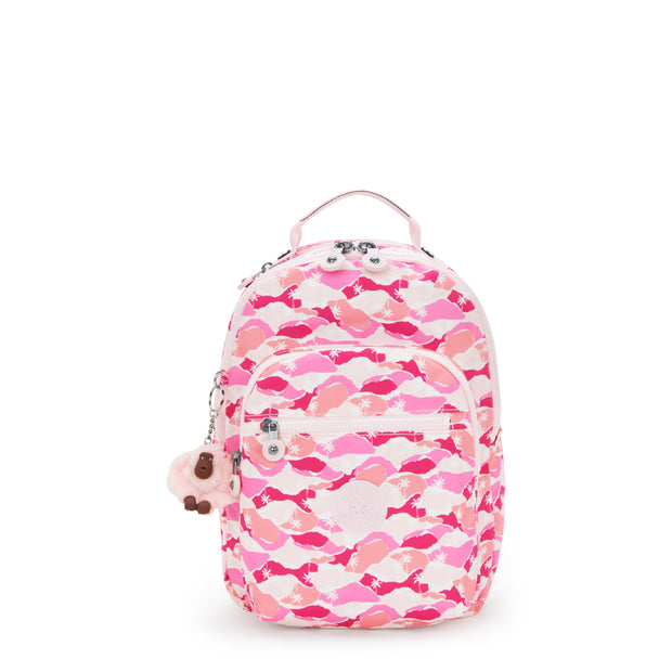KIPLING Small backpack (with tablet compartment) Female Pink Palm Seoul S I5357-1BV