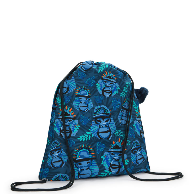 حقيبة ظهر متوسطة الحجم من KIPLING (مع رباط) للجنسين زرقاء اللون أزرق قرد مرح خارق - I5637-8HJ