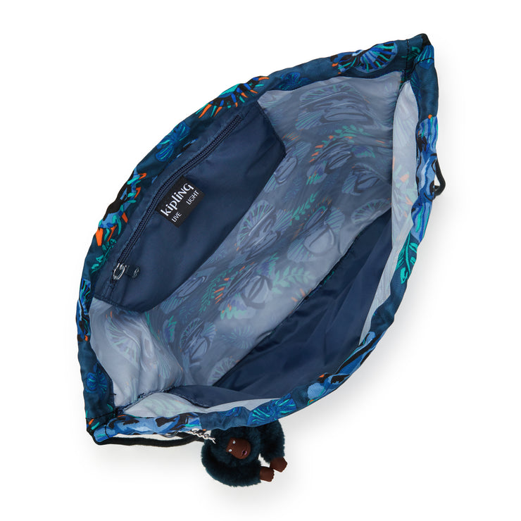 حقيبة ظهر متوسطة الحجم من KIPLING (مع رباط) للجنسين زرقاء اللون أزرق قرد مرح خارق - I5637-8HJ