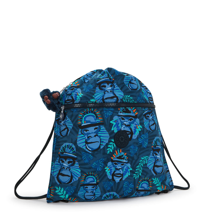 حقيبة ظهر متوسطة الحجم من KIPLING (مع رباط) للجنسين زرقاء اللون أزرق قرد مرح خارق - I5637-8HJ
