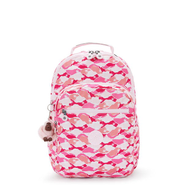 KIPLING Large backpack (with laptop compartment) Female Pink Palm Seoul Lap I5816-1BV