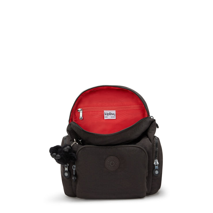 حقيبة ظهر صغيرة للإناث من KIPLING حقيبة ظهر صغيرة أنثوية ذات سحاب بني سيتي ميني I6046-G1R