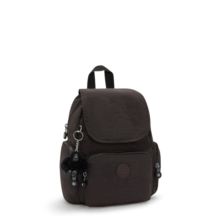 حقيبة ظهر صغيرة للإناث من KIPLING حقيبة ظهر صغيرة أنثوية ذات سحاب بني سيتي ميني I6046-G1R