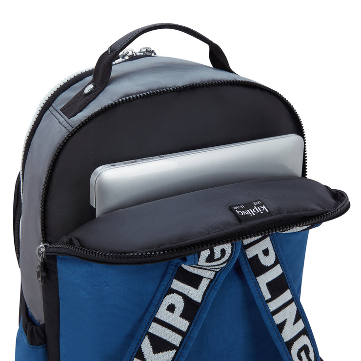 KIPLING Large backpack (with laptop compartment) Unisex Scuba Blue Bl Seoul Lap I6180-9EK