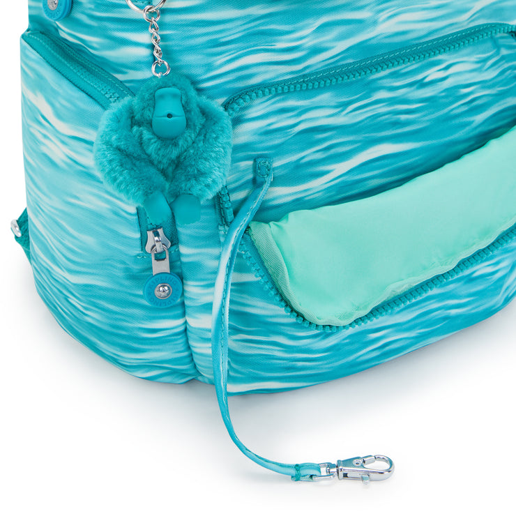 Kipling Small Backpack With Adjustable Straps Female Aqua Pool City Zip S