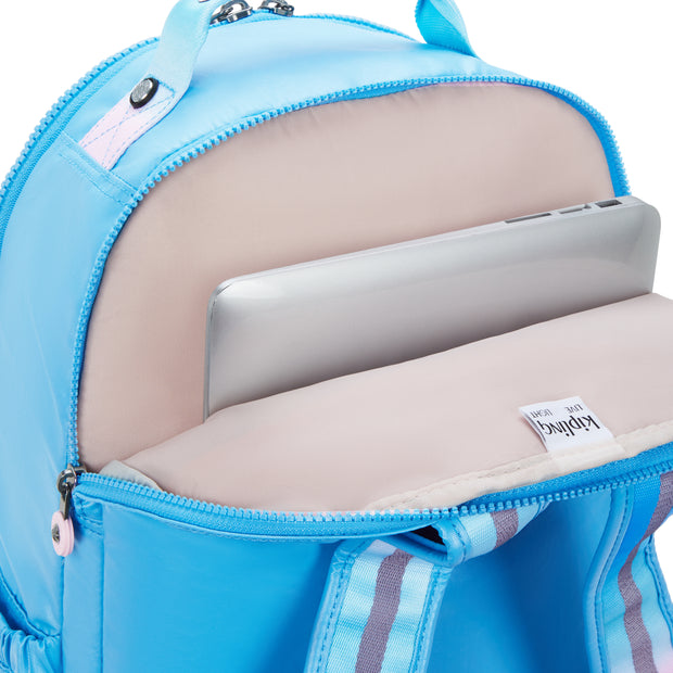 KIPLING Large backpack (with laptop compartment) Female Sea Blue Met Seoul Lap I7135-52D