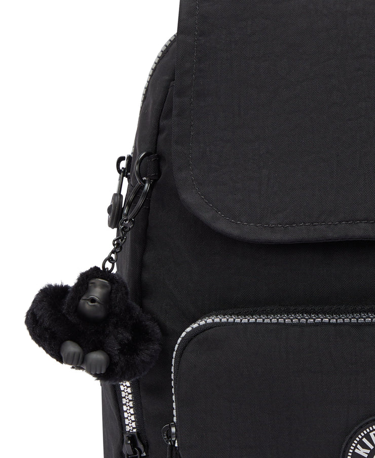 حقيبة ظهر صغيرة من KIPLING حقيبة ظهر أنثوية صغيرة Glorious Silver City Zip S I7354-9SB