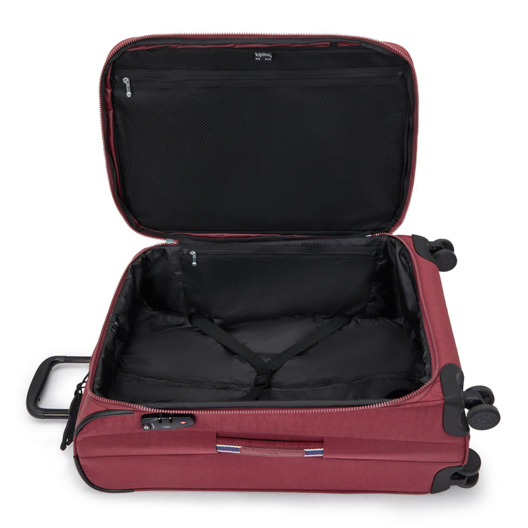 KIPLING Medium expandable wheeled luggage Female Lounge Wine New Youri Spin M I7706-5FW