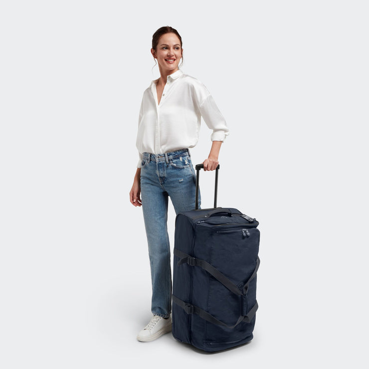 حقيبة KIPLING القماش الخشن الكبيرة ذات العجلات للجنسين أزرق أزرق 2 تيجان L - 13117-96V