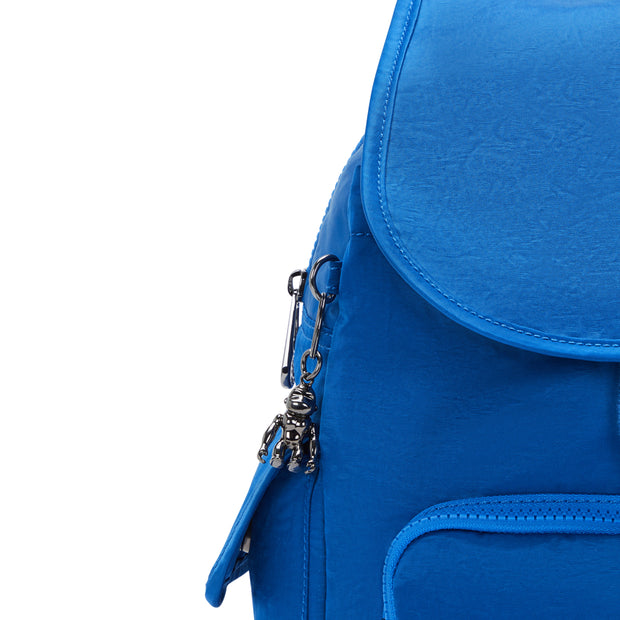 حقيبة ظهر صغيرة من KIPLING حقيبة ظهر أنثوية ساتان أزرق ساتان حزمة المدينة S - I2525-S9H