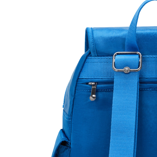 حقيبة ظهر صغيرة من KIPLING حقيبة ظهر أنثوية ساتان أزرق ساتان حزمة المدينة S - I2525-S9H
