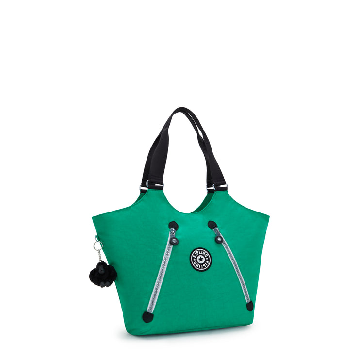 حقيبة KIPLING متوسطة الحجم بإغلاق بسحاب أنثوي أخضر سريع أخضر جديد سيسلي - I2888-AG4