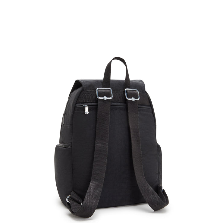 حقيبة ظهر صغيرة بأحزمة قابلة للتعديل للإناث من KIPLING Black Noir City Zip S - I3523-P39