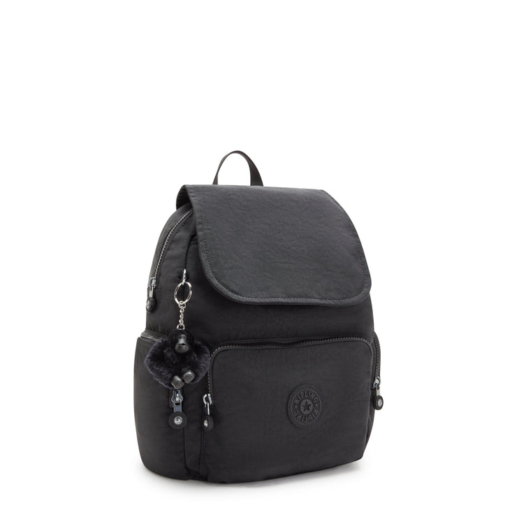 حقيبة ظهر صغيرة بأحزمة قابلة للتعديل للإناث من KIPLING Black Noir City Zip S - I3523-P39
