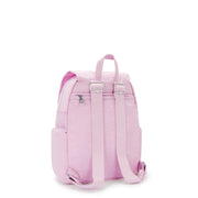 حقيبة ظهر صغيرة بأحزمة قابلة للتعديل من KIPLING حقيبة ظهر أنثوية صغيرة بأحزمة قابلة للتعديل سحاب المدينة الوردي المزهر S - I3523-R2C