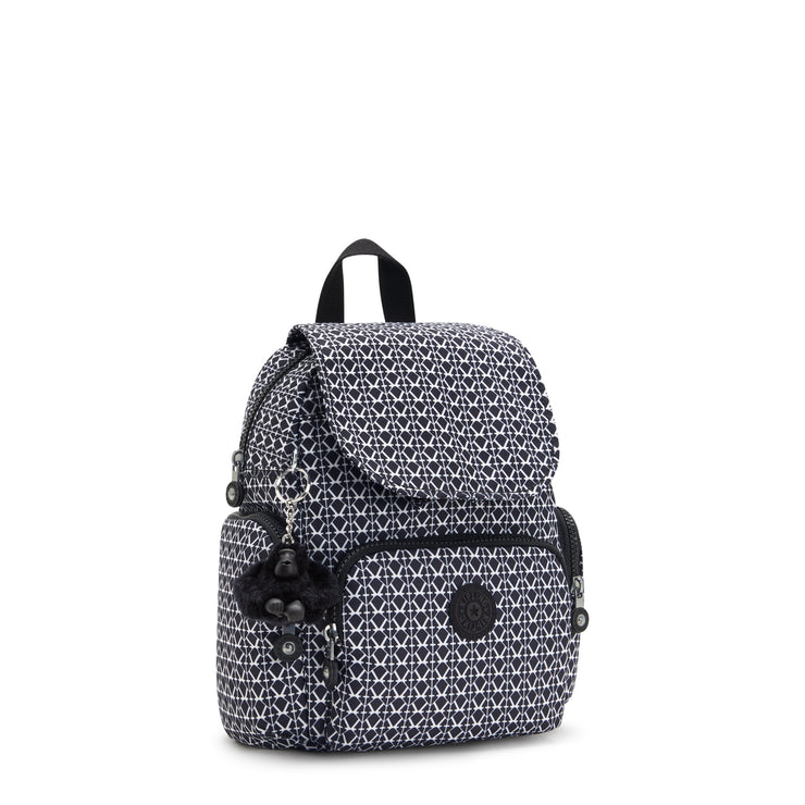 حقيبة ظهر صغيرة من KIPLING مع أحزمة قابلة للتعديل بطباعة أنثوية مطبوعة بطبعة أنثى بسحاب صغير - I3735-DD2