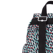 حقيبة ظهر صغيرة KIPLING مع أحزمة قابلة للتعديل أنثى طباعة مجردة مدينة الرمز البريدي البسيطة