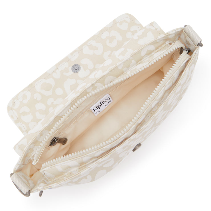 حقيبة كتف صغيرة من KIPLING (مع حزام قابل للإزالة) أنثى الفهد الأبيض J أراس - I4128-T8J