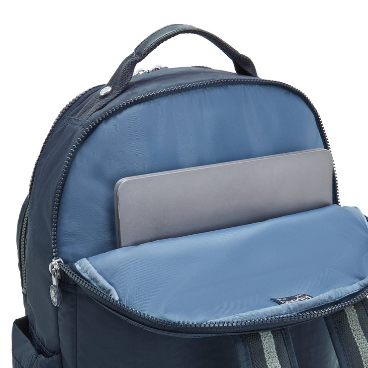 KIPLING حقيبة ظهر كبيرة (مع حجرة كمبيوتر محمول) للجنسين أزرق حقيقي الدرجة اللونية سيول لاب