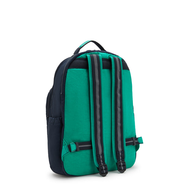 KIPLING حقيبة ظهر كبيرة (مع حجرة كمبيوتر محمول) للجنسين أزرق أخضر Bl سيول لاب