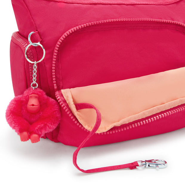 حقيبة كروس بودي متوسطة KIPLING مع أحزمة قابلة للتعديل أنثى قصاصات ورق وردي غاب إس