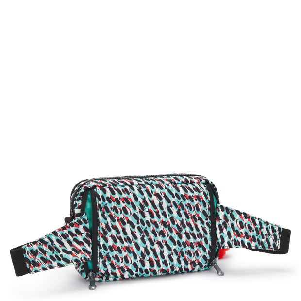 KIPLING حقيبة كروس صغيرة قابلة للتحويل إلى حقيبة خصر (بأحزمة قابلة للإزالة) أنثى بطبعة تجريدية أبانو متعددة - I4706-GN6