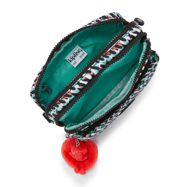 KIPLING حقيبة كروس صغيرة قابلة للتحويل إلى حقيبة خصر (بأحزمة قابلة للإزالة) أنثى بطبعة تجريدية أبانو متعددة - I4706-GN6