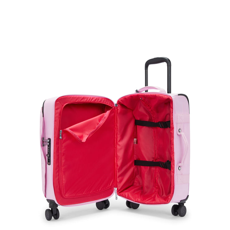 حقيبة KIPLING صغيرة الحجم بعجلات ذات عجلات أنثى ذات لون وردي مزهر وردي عفوي S - I5508-R2C
