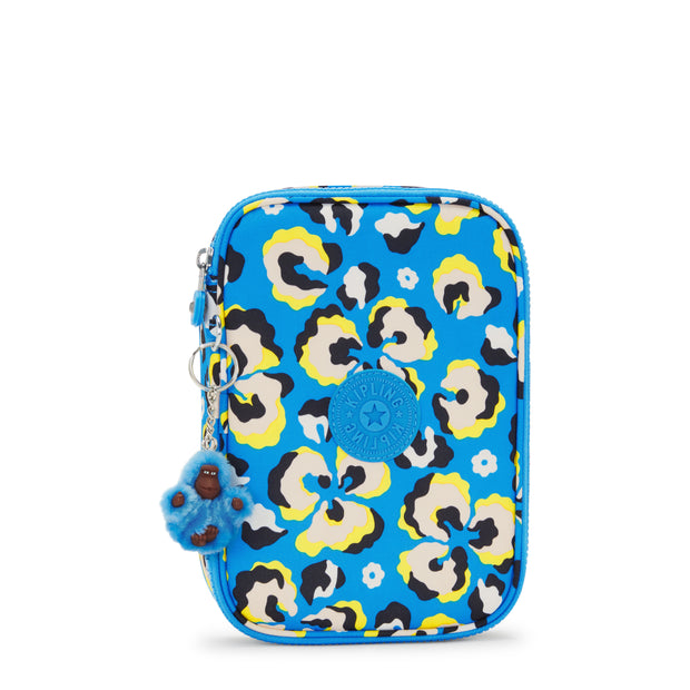 KIPLING كبير Pencase أنثى ليوبارد الأزهار 100 أقلام