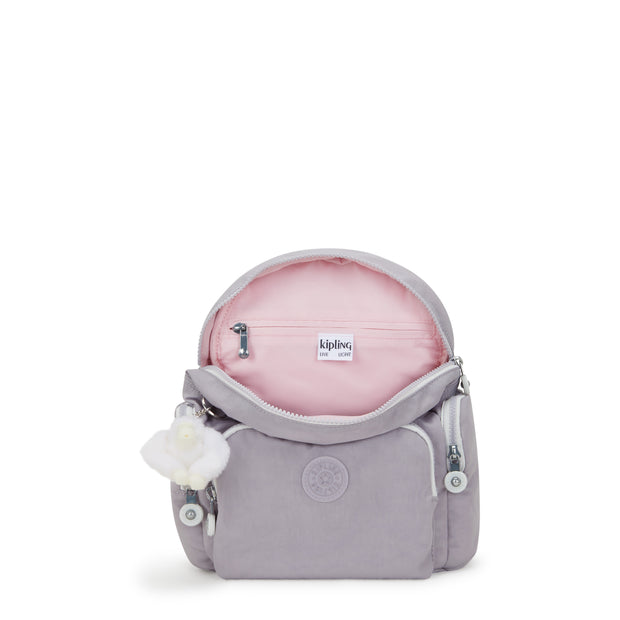 حقيبة ظهر صغيرة KIPLING مع أحزمة قابلة للتعديل أنثى تندر رمادي سيتي زيب ميني