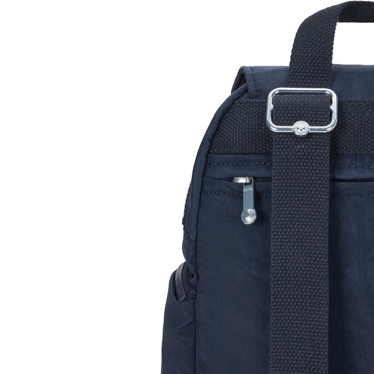 حقيبة ظهر صغيرة مع أحزمة قابلة للتعديل من KIPLING حقيبة ظهر صغيرة بأحزمة قابلة للتعديل للإناث أزرق أزرق 2 سيتي بسحاب صغير - I6046-96V