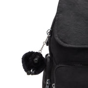 حقيبة ظهر صغيرة بأحزمة قابلة للتعديل من KIPLING أنثى سوداء نوار سيتي بسحاب صغير - I6046-P39