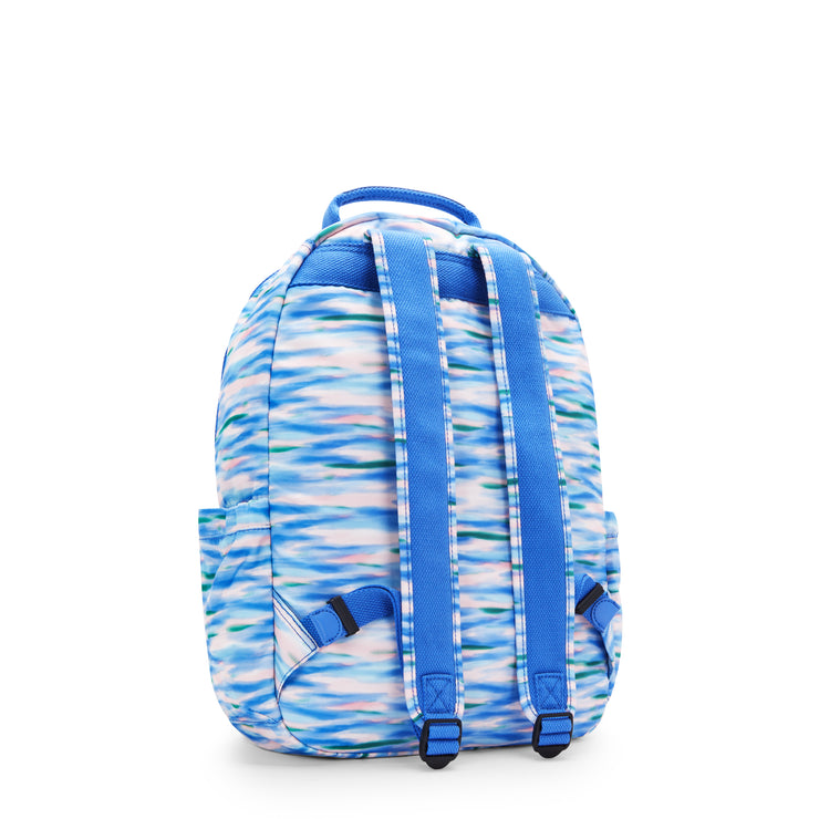 حقيبة ظهر كبيرة من KIPLING حقيبة ظهر أنثوية زرقاء مخففة سيول - I6269-TX9