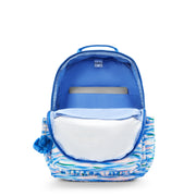 حقيبة ظهر كبيرة من KIPLING حقيبة ظهر أنثوية زرقاء مخففة سيول - I6269-TX9