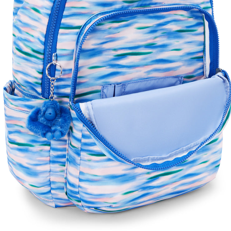 حقيبة ظهر كبيرة من KIPLING حقيبة ظهر أنثوية زرقاء مخففة سيول - I6269-TX9