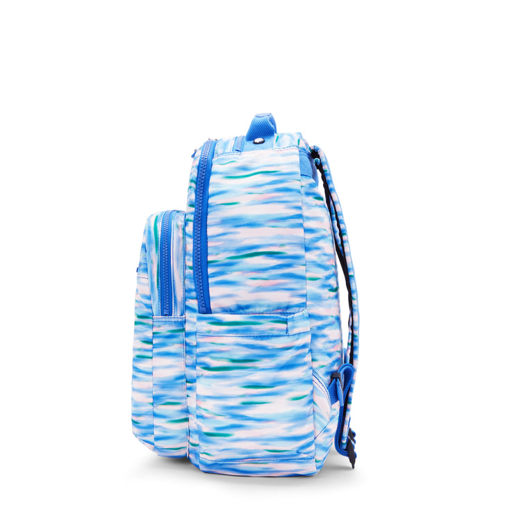 حقيبة ظهر كبيرة من KIPLING حقيبة ظهر أنثوية زرقاء مخففة سيول - I6269-TX9