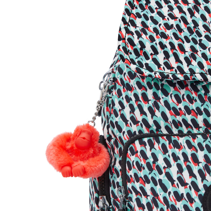 حقيبة ظهر صغيرة KIPLING مع أحزمة قابلة للتعديل أنثى مجردة طباعة مدينة الرمز البريدي S