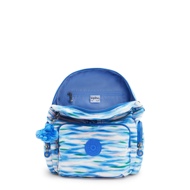 حقيبة ظهر صغيرة بأحزمة قابلة للتعديل من كيبلينج KIPLING حقيبة ظهر صغيرة بأحزمة قابلة للتعديل للإناث أزرق مخفف سحاب المدينة S - I6345-TX9