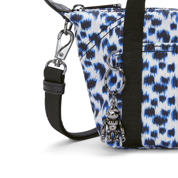 حقيبة كروسبودي صغيرة KIPLING مع حزام قابل للإزالة أنثى غريبة ليوبارد الفن المدمجة