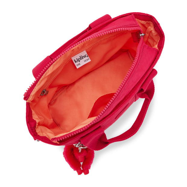 KIPLING حقيبة كتف صغيرة (مع حزام كتف قابل للإزالة) أنثى قصاصات الورق الوردي مينتا