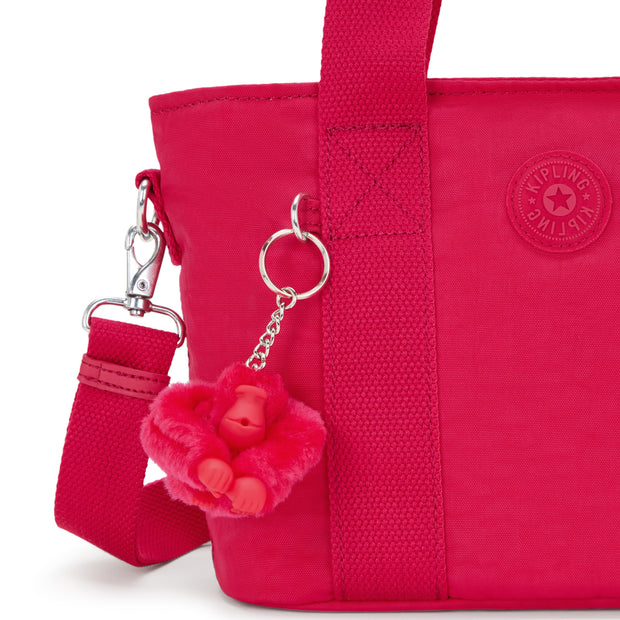 KIPLING حقيبة كتف صغيرة (مع حزام كتف قابل للإزالة) أنثى قصاصات الورق الوردي مينتا