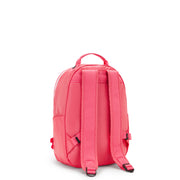 حقيبة ظهر صغيرة Kipling (مع حماية للكمبيوتر المحمول) أنثى نابضة بالحياة الوردي سيول S