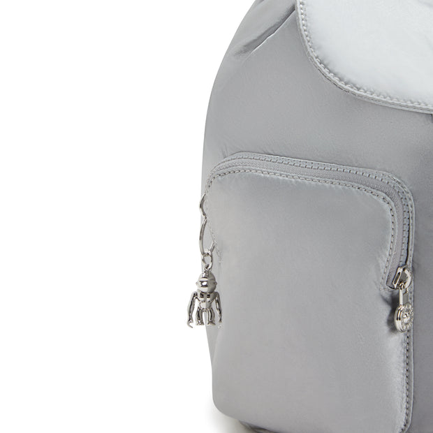 حقيبة ظهر صغيرة برباط مع جيوب أمامية أنثى فضة جلام أنتو إس