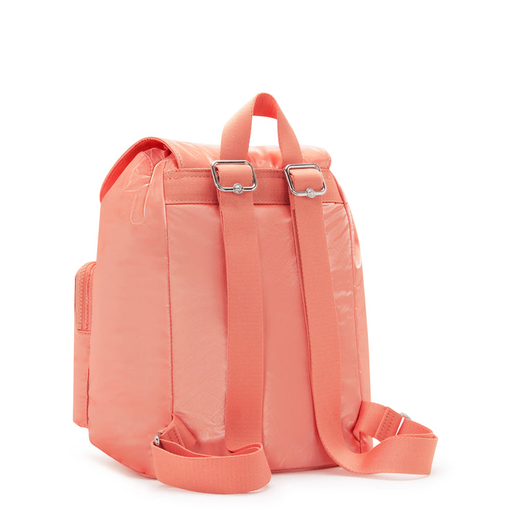 حقيبة ظهر صغيرة برباط صغير برباط من KIPLING بجيوب أمامية أنثوية خوخي غلام أنتو S - I7751-S7W