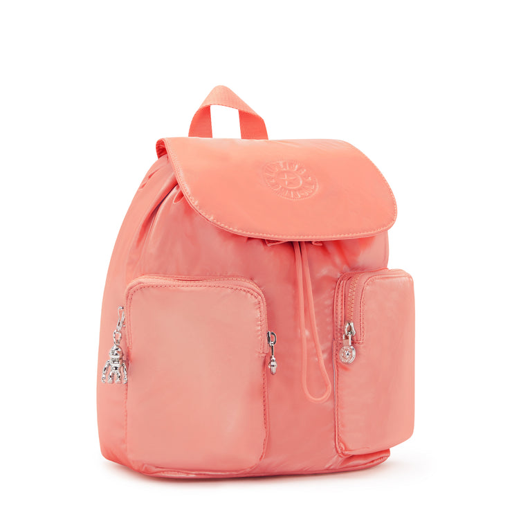حقيبة ظهر صغيرة برباط صغير برباط من KIPLING بجيوب أمامية أنثوية خوخي غلام أنتو S - I7751-S7W